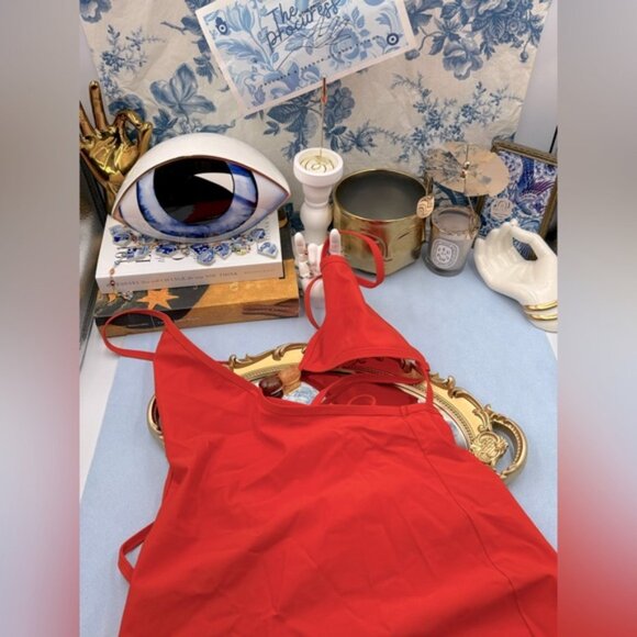 🆕 CHRISTOPHER ESBER 🧿 Crystal Cutaway Lycra Maxi Dress, Red/Orange, Sz AU8 US4 - Picture 2 of 16